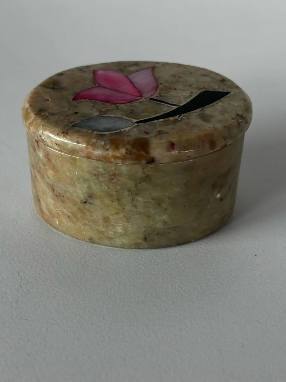 Vintage Carved Soapstone Trinket Box